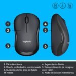 Logitech M220 Silent Wireless Mouse, 2.4 GHz, USB Receiver, Optical Tracking with 1000 dpi Resolution, 18 Month Battery, Ambidextrous, Compatible with PC, Mac, Notebook - Black - Image 7