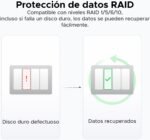 UGREEN NASync DXP4800 Plus, 4-bay NAS, Intel Pentium Gold 8505, 8GB DDR5, 128GB SSD, 10GbE & 2.5GbE, 2 M.2 NVMe Slots, HDMI 4K (No Disk) (DXP4800 Plus) - Imagen 9