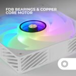 Mars Gaming MF-SI4KIT, Kit 4x Ultra-Quiet Fans 120mm, ARGB Infinity Mirror Lighting, FDB Bearings and Copper Core, Remote Control and HUB, Full ARGB Compatibility, White - Image 4