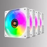 Mars Gaming MF-SI4KIT, Kit 4x Ultra-Quiet Fans 120mm, ARGB Infinity Mirror Lighting, FDB Bearings and Copper Core, Remote Control and HUB, Full ARGB Compatibility, White - Image 6