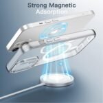 JETech Magnetic Case for iPhone 14 6.1 Inch, Compatible with MagSafe Wireless Charging, Bumper Phone Case, Anti-Scratch Transparent Back (Transparent) - Imagen 4