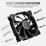 upHere gaming 120mm PC Fan for PC Fans,Silent PC Fan 3 Pack (Black) 12BK3-3 - Image 3
