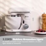 Kitchen in the box Mixer, Small Bread Kneader with 2 3.5L Bowls, 10 Speed, Lightweight Kitchen Robot with Whisk, Dough Hook and Mixer Mixer (Glacier White) - Imagen 4