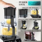 FIMEI Food Processor 1300W, 3 Speeds and Pulse Function, 3.5L Chopper, 1.5L Blender, Grinder, Citrus Juicer, Dough Kneader, Grater, Rotary Disc - Image 4