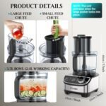 FIMEI Food Processor 1300W, 3 Speeds and Pulse Function, 3.5L Chopper, 1.5L Blender, Grinder, Citrus Juicer, Dough Kneader, Grater, Rotary Disc - Image 5