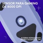 Logitech G G203 LIGHTSYNC Gaming Mouse with Customizable RGB Lighting, 6 Programmable Buttons, 8K Captor for Gaming, Tracking up to 8,000 dpi, Ultra-Light - Purple - Imagen 3