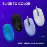 Logitech G G203 LIGHTSYNC Gaming Mouse with Customizable RGB Lighting, 6 Programmable Buttons, 8K Captor for Gaming, Tracking up to 8,000 dpi, Ultra-Light - Purple - Imagen 9