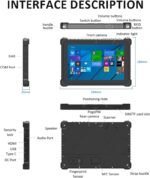 IP67 10.1" (N5100 8GB+256GB) Windows 11 Pro Industrial Waterproof Tablet with Fingerprint, 12000mAh Battery, 500nit, BT4.2, 4G, GPS, WiFi - Image 3