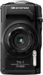 OM SYSTEM Tough TG-7 Camera, 12 MP, Water and Shock Resistant, Underwater and Macro Shooting Modes, 4K Video, 4X Angular Zoom (successor to the Olympus TG-6), Black - Imagen 3