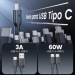 RAMPOW USB C Cable Fast Charging 4Pack, USB C to USB A Cable 1m+1m, USB C to USB C Cable 1m+1m 60W - Image 3