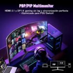 Amzfast Curved Gaming Monitor 34'', 240Hz, UWQHD 3440x1440, 21:9, 1ms MPRT, Adaptive Sync, sRGB 130% / DCI-P3 98%, HDMI 2.1, DisplayPort, Eye-Care, VESA 75x75, Pip/PBP - AMZG34C5QPro - Image 7