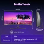 Amzfast Curved Gaming Monitor 34'', 240Hz, UWQHD 3440x1440, 21:9, 1ms MPRT, Adaptive Sync, sRGB 130% / DCI-P3 98%, HDMI 2.1, DisplayPort, Eye-Care, VESA 75x75, Pip/PBP - AMZG34C5QPro - Image 9