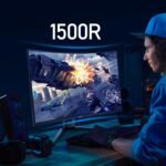 KOORUI Curved Gaming Monitor 31.5" Ultrawide, QHD 2560x1440, 170HZ, 1500R, 1ms, VA 3000:1, DCI-P3 90%, Adaptive Sync, 2xHDMI 2.0, DP 1.2, VESA 75x75mm, Eye Care, HDR10 - Imagen 4