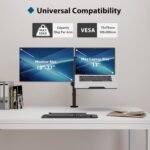 BONTEC Monitor and Laptop Stand for 13-27 Inch LED LCD Screens and Laptop up to 17 Inches, Monitor Stand with Tilt and Swivel Tray, MAX VESA 75/100 mm - Imagen 3