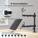 BONTEC Monitor and Laptop Stand for 13-27 Inch LED LCD Screens and Laptop up to 17 Inches, Monitor Stand with Tilt and Swivel Tray, MAX VESA 75/100 mm - Imagen 4