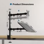 BONTEC Monitor and Laptop Stand for 13-27 Inch LED LCD Screens and Laptop up to 17 Inches, Monitor Stand with Tilt and Swivel Tray, MAX VESA 75/100 mm - Imagen 5