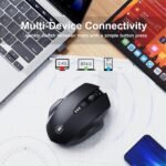 Bluetooth Mouse, [Upgraded] Wireless Mouse (BT 5.0/4.0+2.4G Hz), Rechargeable Computer Mouse with Visible Battery Level, 4 DPI Adjustable, Laptop PC Mouse for MacBook Chromebook, Black - Image 3
