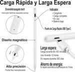 Stylus Pen, Active Stylus Pen Compatible for iOS and Android Phones, Rechargeable Stylus Pen with Dual Touch Screen, for Apple/Samsung Tablet, White - Image 7