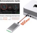 QWIIZLAB 80Gbps fanless NVMe enclosure with aluminum housing, Thunderbolt 5/4/3 compatible, backward compatible USB 4/UBS3.2/3.1/3.0, supports PCIe M.2 SSD up to 8TB - Imagen 6