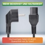 Inline 22098 - Cable de alimentación, Enchufe Schuko CEE-7/7, 90 ° a Toma IEC-320-C15, 1,8 m, Color - Image 4