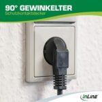Inline 22098 - Cable de alimentación, Enchufe Schuko CEE-7/7, 90 ° a Toma IEC-320-C15, 1,8 m, Color - Image 5