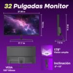 Amzfast 32-inch Curved Gaming Monitor - QHD 2560x1440, 180Hz, 1ms MPRT, Adaptive Sync, 1500R, sRGB 125%/DCI-P3 93%, HDMI 2.0×2/DP 1.4×2, VESA 100x100, Metal Support - AMZG32C1Q - Image 10