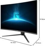 Msi G32CQ5P 31.5-Inch WQHD Curved Gaming Monitor, 1500R VA Panel 2560 x 1440, 170Hz/1ms, Adaptive Sync, 3-Way Adjustable DP 1.2a, HDMI 2.0b CEC - Image 6