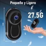 Action Camera, Sports Camera 120° Helmet Camera Mini Body Video Camera with 0.59 Inch Screen, Supports Automatic Night Vision for Motorcycle and Bike (Black) - Imagen 3