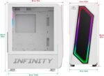 Spirit Of Gamer - Infinity Artic | White RGB Mid ATX Gaming PC Case | Empty Gaming PC Tower with Tempered Glass Sidewall | ATX, mATX, ITX Compatible | 2 PC Fans - Imagen 10