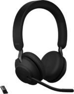 Jabra Evolve2 65 Auriculares Inalámbricos Estéreo con Soporte de Carga - Certificados para Microsoft Teams - Batería de Larga Duración - Adaptador Bluetooth USB-A - Negro - Imagen 3
