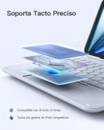 Inateck Keyboard for iPad 10 Generation 2022/11 Generation A16 2025 (10.9/11 Inch), Air 11 Inch M3/M2, Air 6th/5th/4th, Pro 11 1-4Gen, Ultra-Light Detachable Keyboard with Touchp,AceTouch Blue - Image 8