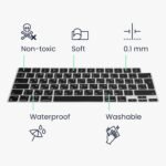 kwmobile Protector Compatible with Apple Macbook Pro 16.2 2024 M4 A3403 / A3186 - Russian QWERTY Keyboard Cover - Black - Imagen 4