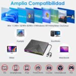 External CD DVD Reader, USB 3.0 and Type-C CD DVD Burner External Drive, RGB Floppy Drive CD DVD +/-RW Drive for PC Laptop Desktop MacBook Mac OS Win11/10/8/7/XP Linux Vista - Image 5
