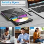 External CD DVD Reader, USB 3.0 and Type-C CD DVD Burner External Drive, RGB Floppy Drive CD DVD +/-RW Drive for PC Laptop Desktop MacBook Mac OS Win11/10/8/7/XP Linux Vista - Image 9