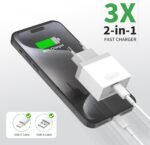 2Pcs USB C Charger, Plug 20W Compatible for iPhone 16 15 14 13 12 11 Pro MAX SE XS XR 8 7 Plus Mini SE, Galaxy, Pixel. Fast Charging Type C Charger Mobile Adapter Multi Head Current Wufuera - Imagen 5