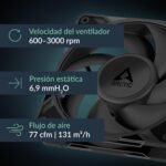 ARCTIC P12 Pro PST (5 Pieces) - Powerful PC Premium Case Fan, 120mm PWM Case Fan with Y-Cable Splitter, 600-3000rpm, 0rpm - Image 3