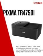 Canon Pixma TR4750i 4-in-1 Multifunction Printer, Inkjet System, Printing, Scan and Copy, WiFi, Pixma Print Plant, 20-Sheet ADF, Automatic Double-Sided Printing, Black - Image 3