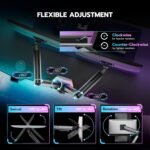 ARES WING RGB Dual Monitor Arm for 17-38 inch Ultra Wide Monitors, Supports 36.2 lbs, Heavy Duty Dual Monitor Stand for Desktop, Adjustable Dual Monitor Stand with - Image 5