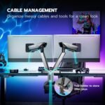 ARES WING RGB Dual Monitor Arm for 17-38 inch Ultra Wide Monitors, Supports 36.2 lbs, Heavy Duty Dual Monitor Stand for Desktop, Adjustable Dual Monitor Stand with - Image 6