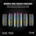 CORSAIR Vengeance RGB DDR5 32GB (2x16GB) DDR5 6000MHz CL30 AMD Expo Intel XMP iCUE Compatible Computer Memory - Grey (CMH32GX5M2B6000Z30K) - Imagen 3