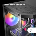 Mars Gaming MC-3TLITE, MicroATX Gaming Case, Triple Continuous Tempered Glass, 120mm Rear FRGB Fan, Dual Camera Structure, Compact PC Mini Tower with Large Internal Capacity, Black - Imagen 4