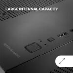 Mars Gaming MC-3TLITE, MicroATX Gaming Case, Triple Continuous Tempered Glass, 120mm Rear FRGB Fan, Dual Camera Structure, Compact PC Mini Tower with Large Internal Capacity, Black - Imagen 8