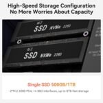 Beelink EQR7 Mini PC, AMD Ryzen 7 7735HS (8 Cores/16 Threads up to 4.75GHz), 24GB LPDDR5 + 1TB M.2 2280 SSD, Wi-Fi 6, Bluetooth 5.2, Dual LAN, Dual HDMI, Mini Computer for Office - Imagen 6