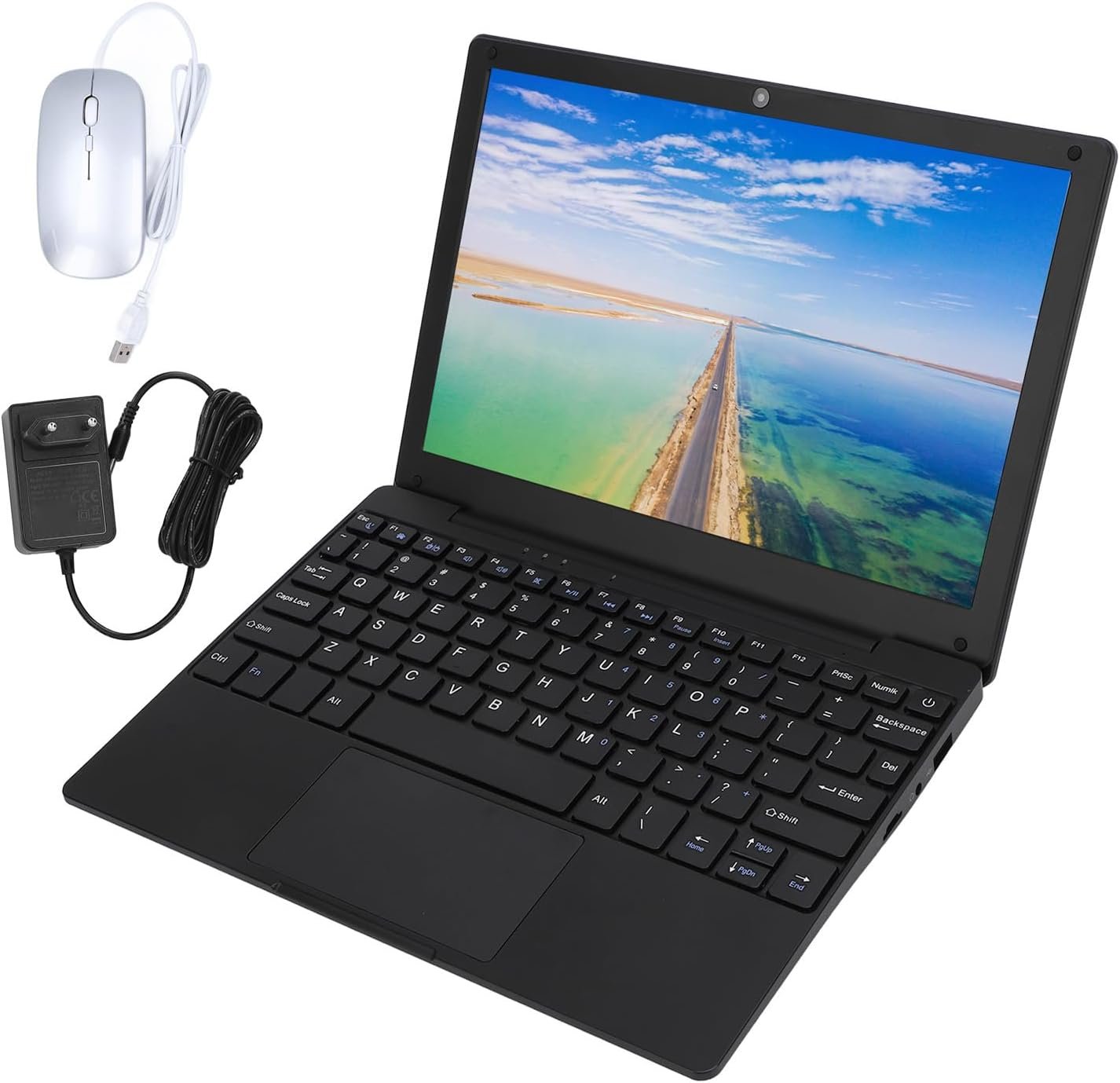 Fockety Laptop, 10.1 Inch IPS 512GB Display 1280x800 Quad Core Processor Wireless Charging Type-C Mini Computer Laptop Ultra, Default - Imagen 8