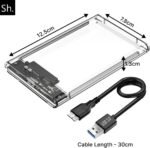 Sh. 2.5" External Hard Drive Enclosure USB 3.0 to SATA SSD HDD Caddy with UASP Support 5Gbps Portable Hard Drive Case for 2.5" SATA SSD HDD Compatible with Laptop/PC/PS4/Xbox - Imagen 3