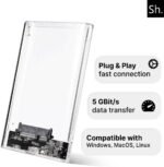 Sh. 2.5" External Hard Drive Enclosure USB 3.0 to SATA SSD HDD Caddy with UASP Support 5Gbps Portable Hard Drive Case for 2.5" SATA SSD HDD Compatible with Laptop/PC/PS4/Xbox - Imagen 4