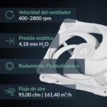 ARCTIC P14 Max - 140mm PC Fan, Fan, CPU Case Fan, High Performance Case Fan, PWM Controlled 400–2800 rpm, For Static Pressure, 0dB Mode - White - Image 3