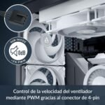 ARCTIC P14 Max - 140mm PC Fan, Fan, CPU Case Fan, High Performance Case Fan, PWM Controlled 400–2800 rpm, For Static Pressure, 0dB Mode - White - Image 4