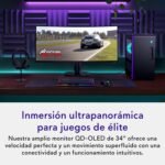 Alienware 34 Gaming Monitor - AW3425DW, WQHD (3440x1440), 21:9 1800R Curved, 240Hz, QD OLED, 0.03ms, NVIDIA G-Sync Compatible, AMD FreeSync Premium Pro, HDR True Black 400, USB-C, - Imagen 3