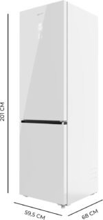 Cecotec Combi Total No Frost Bolero CoolMarket Combi 456 White Glass C, 456 L, Height 201 cm and 59.5 cm Wide, MAX INSIDE with VIP tech, Compressor Inverter Plus, Wine Rack and Glass Trays - Imagen 3